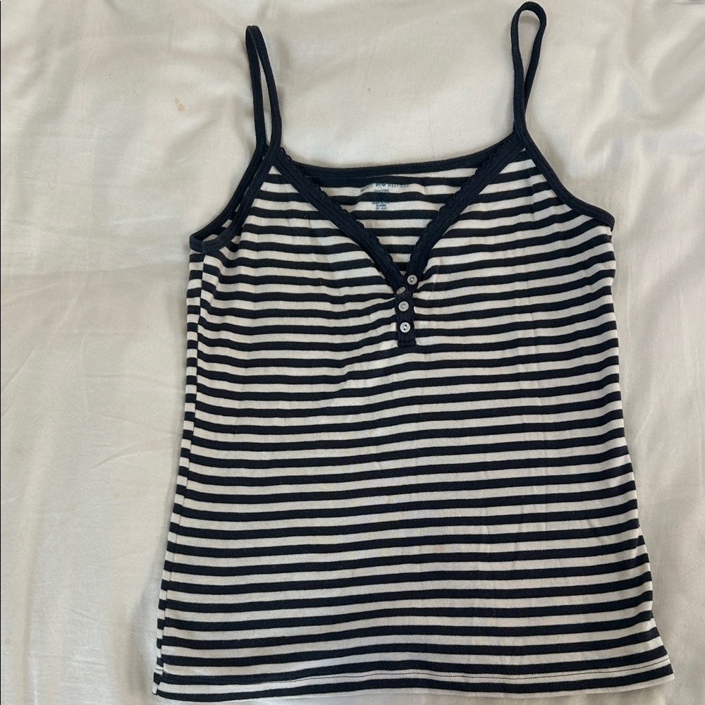 Brandy Melville Navy and White Striped Camisole